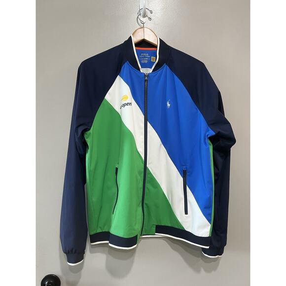 NWOT Polo Ralph Lauren US Open 2022 Tennis Bomber Jacket Colorblock Pony Sz-L - Picture 1 of 8